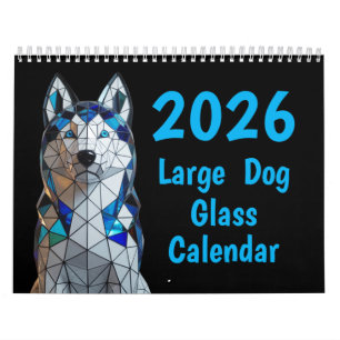 Gran Calendario de Vidrio de Perro Grande