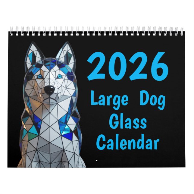 Gran Calendario de Vidrio de Perro Grande (Tapa)
