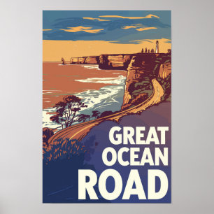 Gran Camino Oceánico Arte de Viaje Vintage