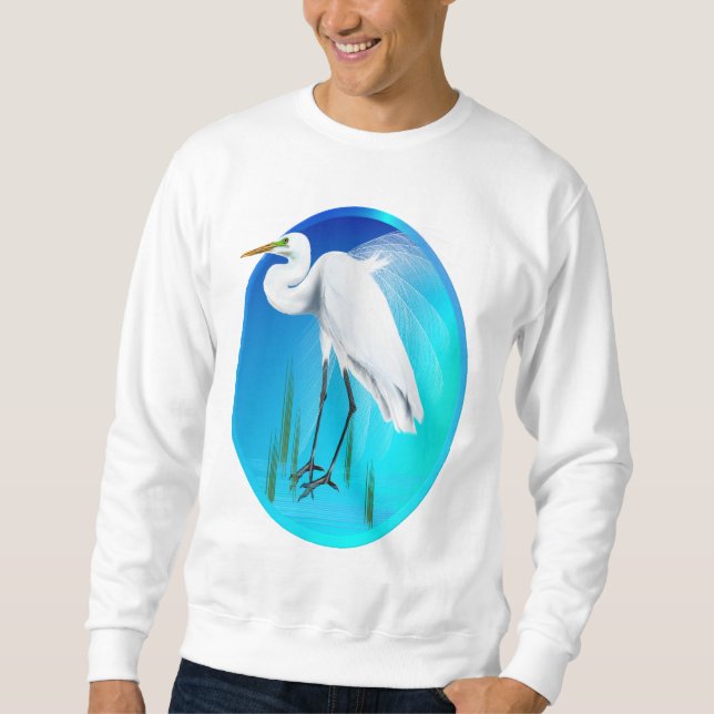 Gran camisa del óvalo del Egret (Anverso)