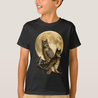 Gran camisa Halloween de la luna del búho de