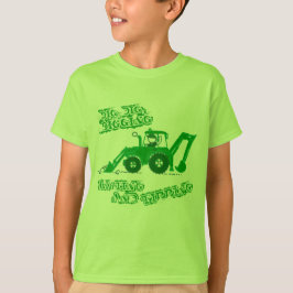 Gran camiseta de excavadora de tractores verdes de