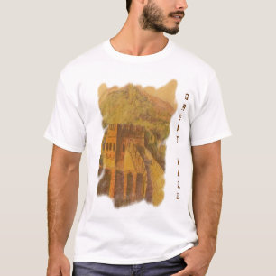 Gran camiseta de insignia en pared