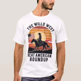 gran camiseta de resumen estadounidense, vaquero