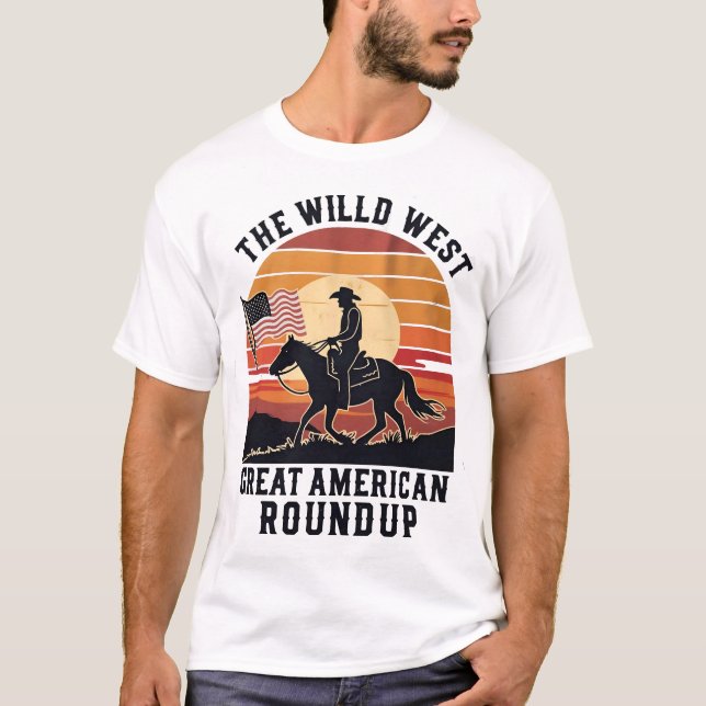 gran camiseta de resumen estadounidense, vaquero (Anverso)