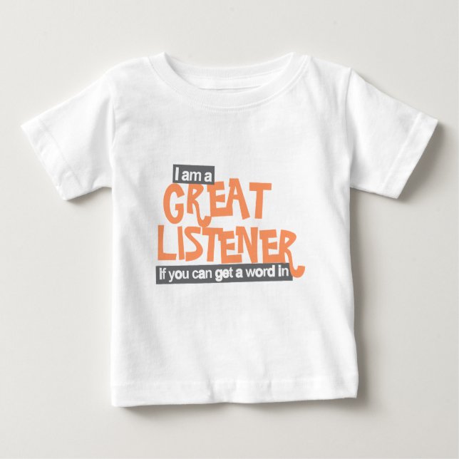 Gran camiseta naranja de oyentes para niños pequeñ (Anverso)