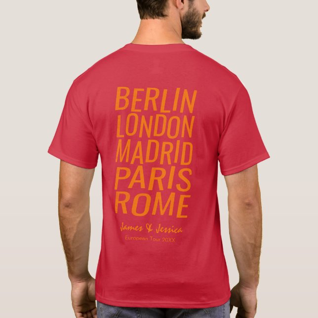 Gran camiseta personalizada de las ciudades del (Reverso)