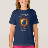 Gran camiseta total americana del eclipse solar