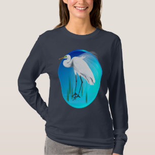 Gran camisetas del óvalo del Egret
