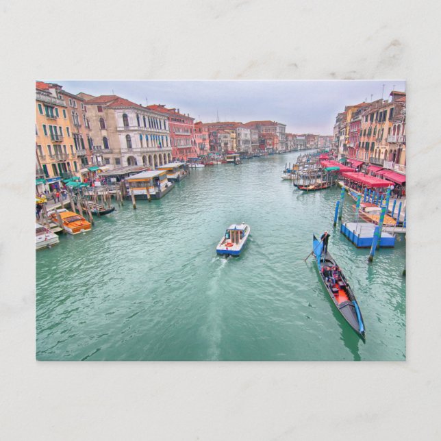 Gran Canal, postal de Venecia Italia (Anverso)