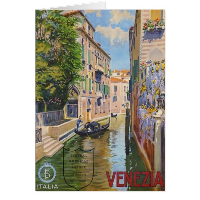 Gran Canal Vintage Góndolas Venecia Italia Viaje (Frente)