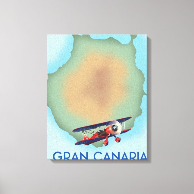 Gran Canaria isla canaria, arte de cartel de viaje (Anverso)