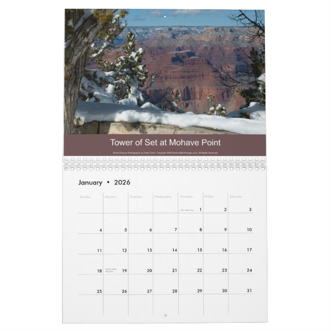 Gran Cañón de 2014 calendarios (Jan 2026)