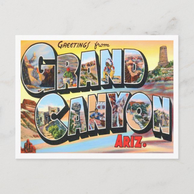 Gran Cañón, tarjeta postal de las grandes letras d (Anverso)