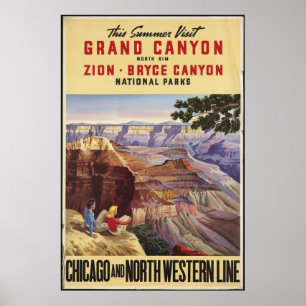 Gran Cañón Viajes Posters de Viajes de la Vieja Vi