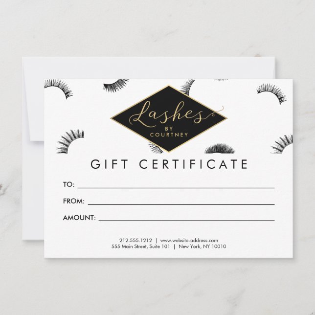 Gran cantidad de Lash Lash Salon Tarjeta Regalo Bl (Anverso)