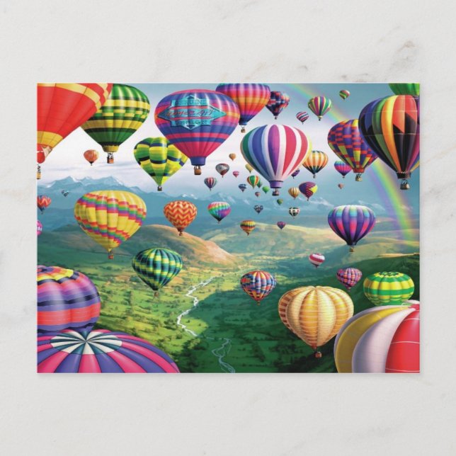 Gran Cantidad De Postal De Globos De Aire Caliente (Anverso)
