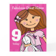 Gran Chica de la sobrina Novena tarjeta de cumplea
