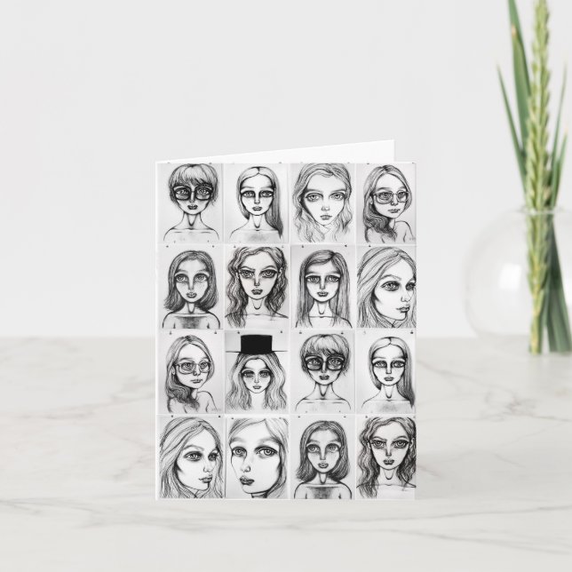 Gran Chica dibuja tarjeta de saludo (Anverso)