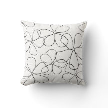 Gran Cojín decorativo de flores blancas de mano