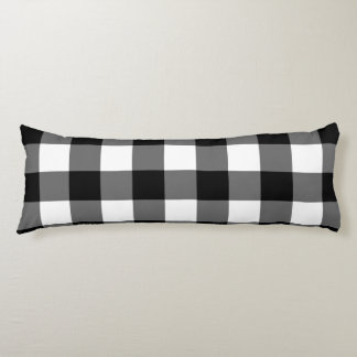 Gran cojín negro y blanco de gingham