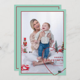 Gran corazón con moderna tarjeta fotográfica de di