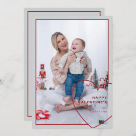 Gran corazón con moderna tarjeta fotográfica de di