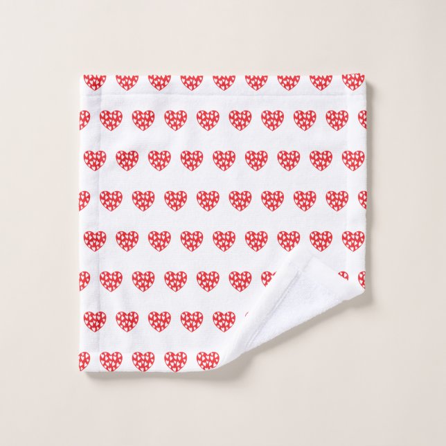 Gran corazón rojo con corazones pequeños (Toallita)