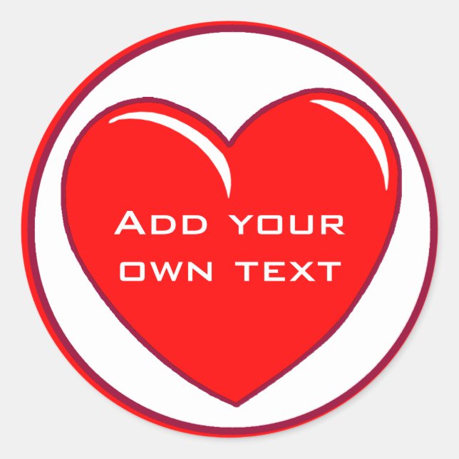 Gran corazón rojo en los Pegatinas (Anverso)