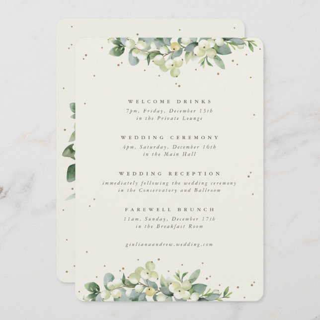 Gran Crema de nieve + Eucalyptus Boda Itinerario (Anverso / Reverso)