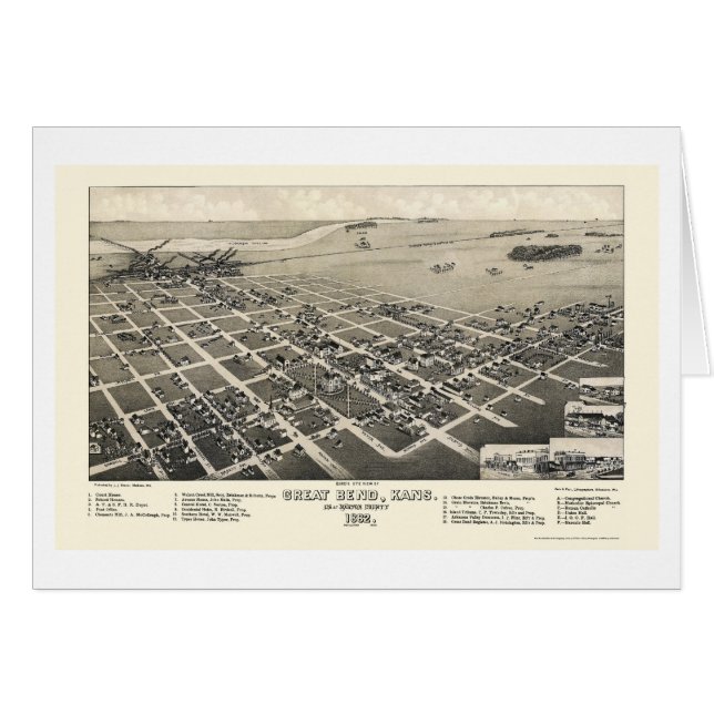 Gran curva, mapa panorámico de KS - 1882 (Anverso (Horizontal))