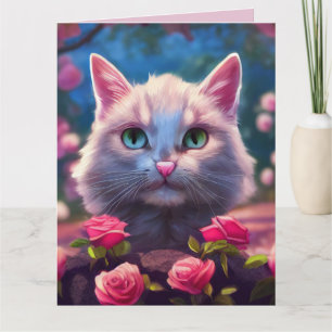 GRAN CUTE DE OJOS GATO KITTEN ARTE GRAN tarjeta de