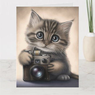 GRAN CUTE DE OJOS KITTEN CAT tarjeta de cumpleaños