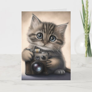 GRAN CUTE DE OJOS KITTEN CAT tarjeta de cumpleaños
