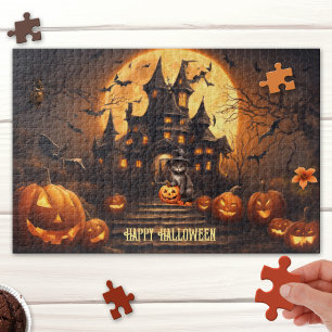 Gran Cute Feliz Halloween Hauned House Puzzle