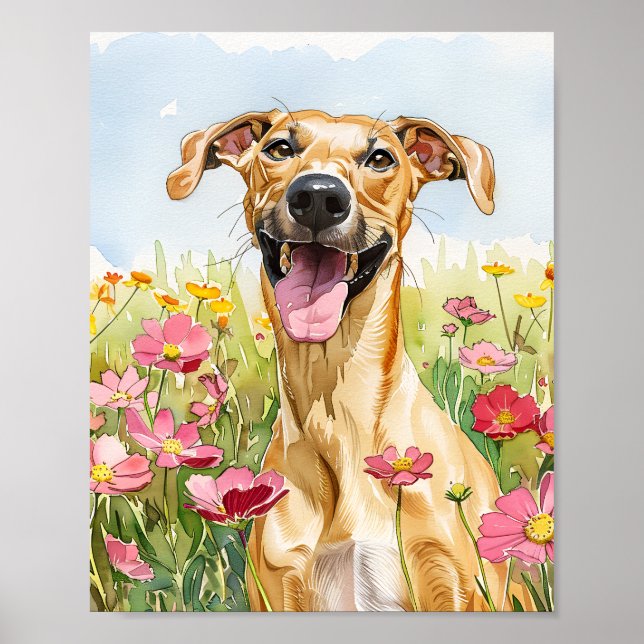 Gran dane acuarela perro poster arte de pared (Frente)