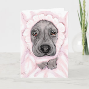 Gran dane bebé Chica negro Invitaciones