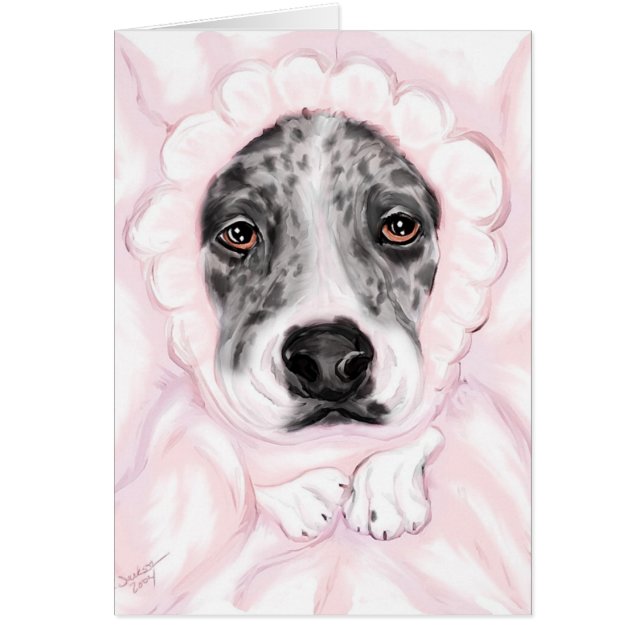 Gran Dane Bebé Mantled Merle Invitaciones Chicas (Frente)
