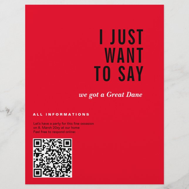 Gran danés anunciando tarjetas (Reverso)