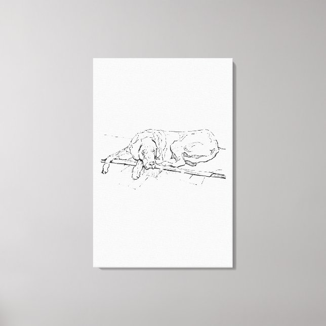 Gran Danés Arte de Pared con Tinta Dibujo Minimali (Anverso)