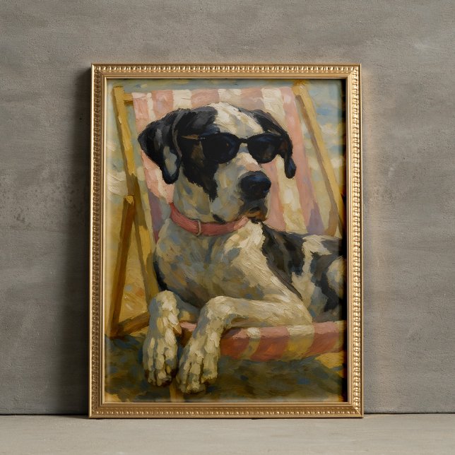 Gran Danés En La Impresión Poster De Arte De Beach (Subido por el creador)