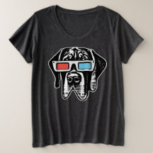 Gran Danés Retro Con Gafas 3D Camisa De Mujer