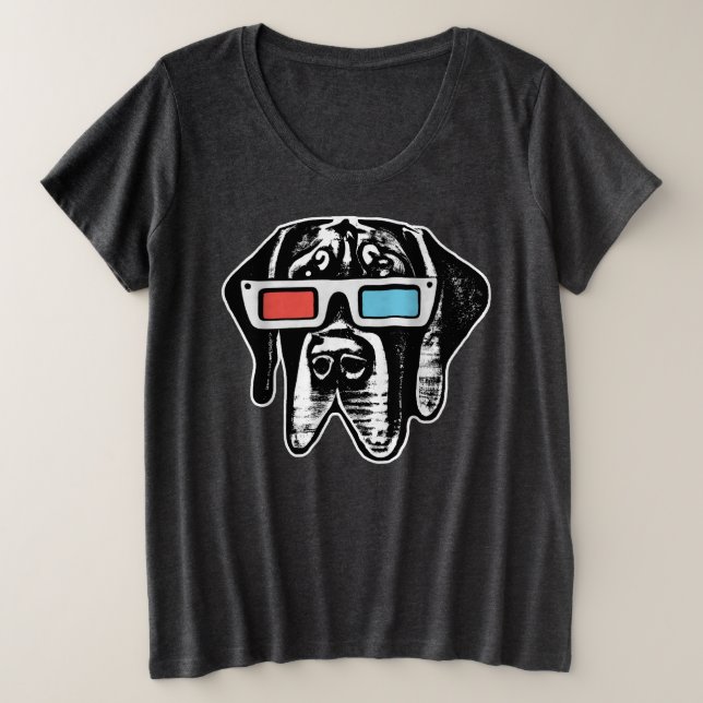 Gran Danés Retro Con Gafas 3D Camisa De Mujer (Anverso del diseño)