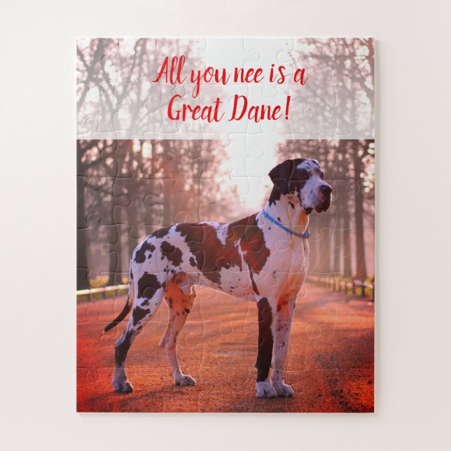Gran Danés Rompecabezas Personalizado (Vertical)