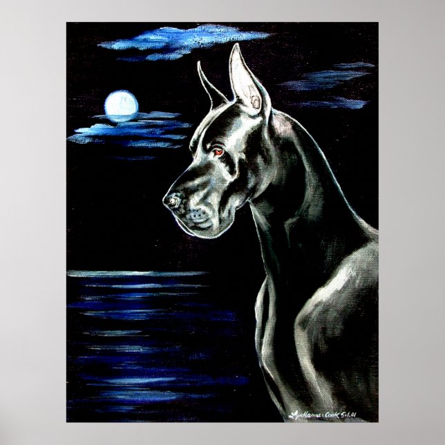 Gran danesa - Impresión de la luna oscura (Frente)