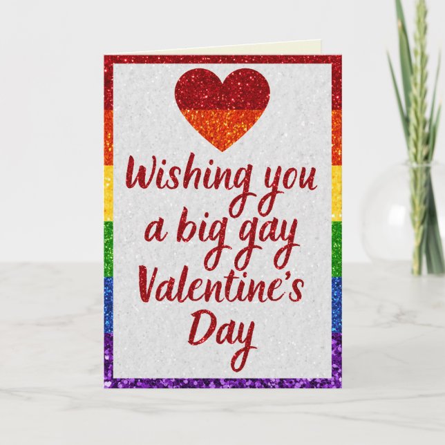 Gran Día Gay Tarjeta de San Valentín Purpurina del (Anverso)