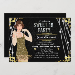 Gran dulce de la aleta de Gatsby invitación de 16