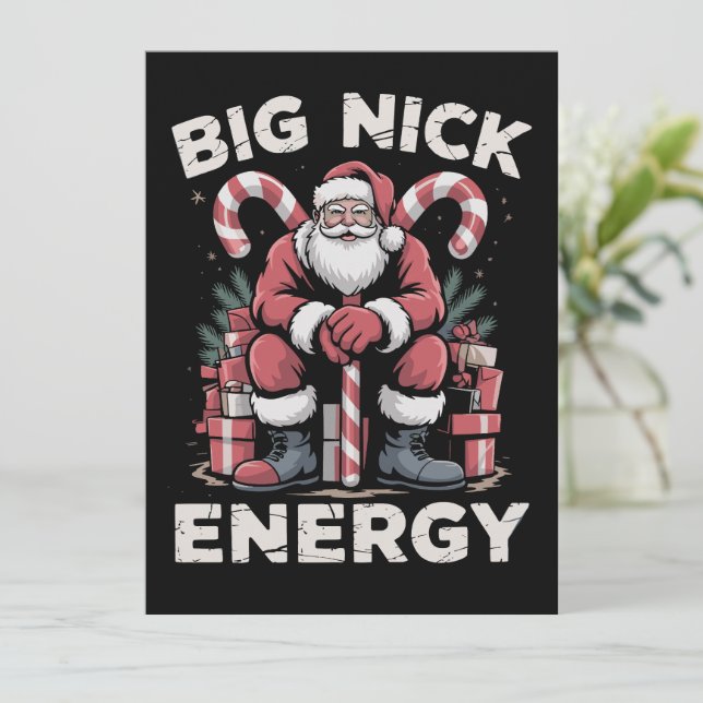 Gran Energía de Nick Santa Claus Divertido Navidad (Anverso de pie)