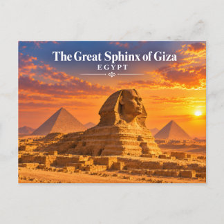 Gran Esfinge de Giza Egipto Atardecer Tarjeta Post