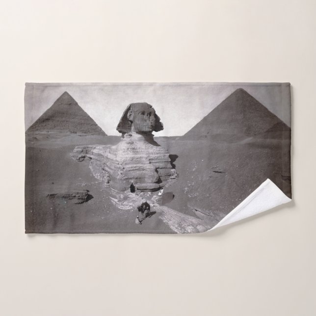 Gran Esfinge y las pirámides de Giza Necrópolis Eg (Toalla de mano)